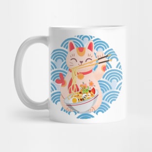 Cat eating spaghetti Mug